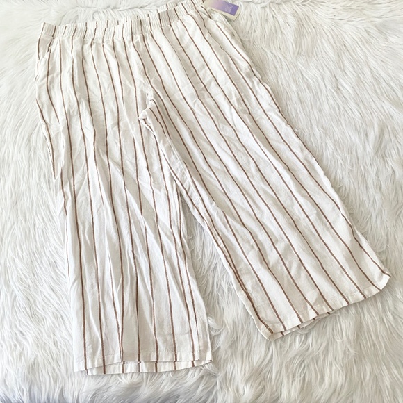 stars above Other - NWT Stars Above White Striped Crop Sleep Pant